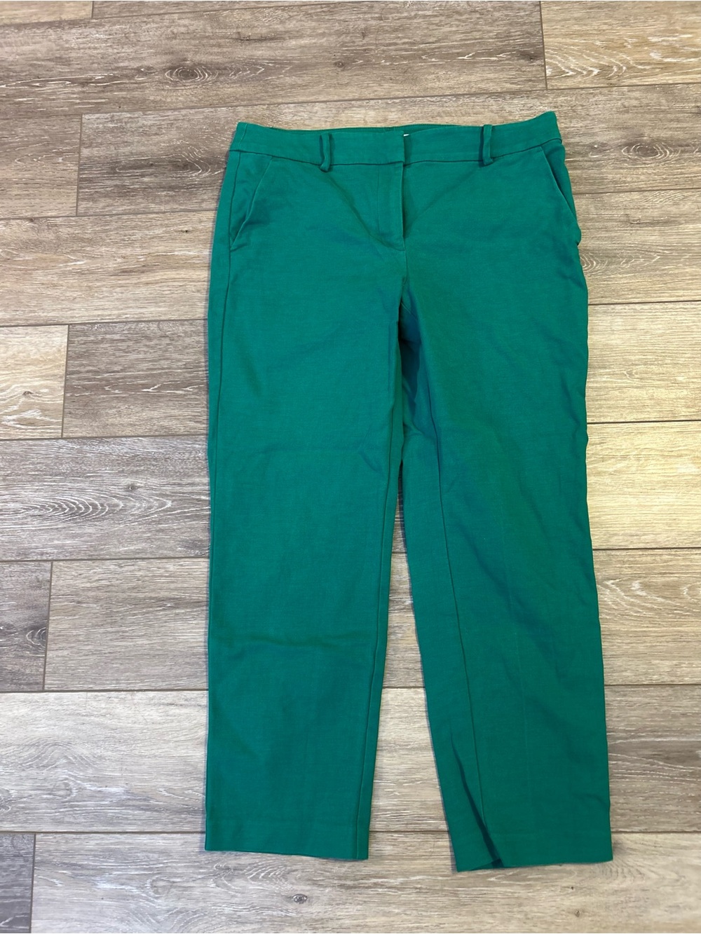 LOFT Green Straight-Leg Trousers